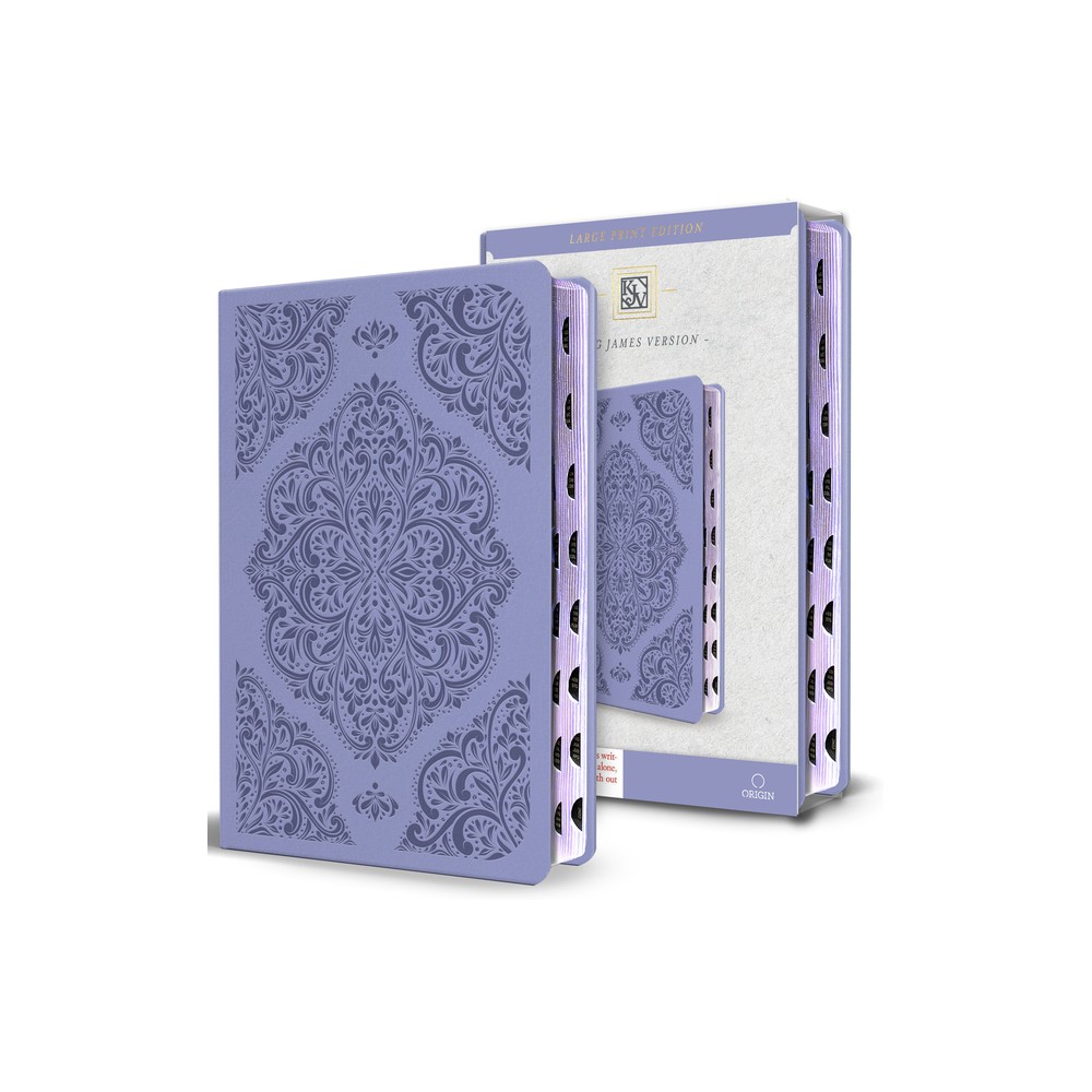 KJV Holy Bible, Large Print Medium Format, Lavender Faux Leather W/Thumb Index and Ribbon Marker, Red Letter - by King James Version (Paperback)