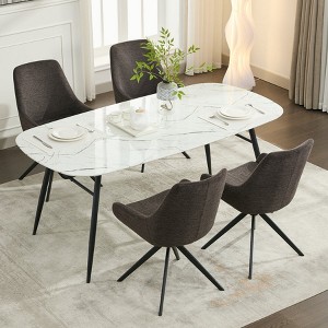 DYHOME Dining Room Chairs Set of 4, Mid Century Modern Kitchen Swivel Upholstered Dining Chair - 1 of 4