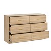 FURNIinspire Dressers Modern Natural 6 Drawer Dresser Storage Organizer, Clothes Closet For Bedroom, Living Room, Nursery, Brown, 47.2"*15.5"*30.3" - 4 of 4