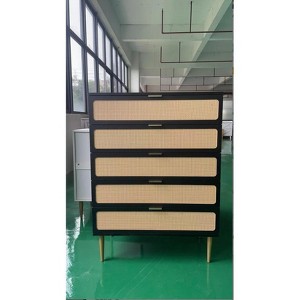 U7 5-Drawer Vertical Rattan Chest (PB+Sticker+PE Rattan) - 1 of 1