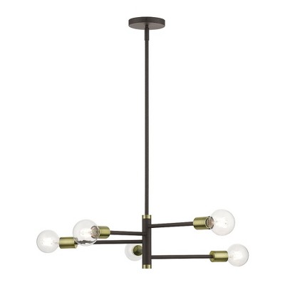Livex Lighting Bannister 5 - Light Chandelier in  Bronze/Antique Brass