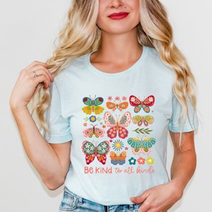 Simply Sage Market Be Kind To All Kinds Butterfly Short Sleeve Tee - 1 of 4