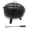 Wood Burning Outdoor Fire Pit with Flames - Black - Endless Summer: Steel Frame, Flame Retardant, 23" Height - 2 of 3