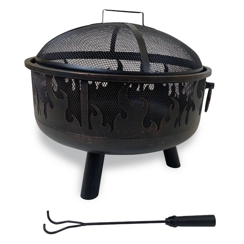 Wood Burning Outdoor Fire Pit with Flames - Black - Endless Summer, 3 of 5