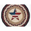 Earth Rugs Americana Star Jute Trivet – 10"x10" Round Braided Hot Pad, Hand-Stenciled Red White Blue Patriotic Design - 2 of 3
