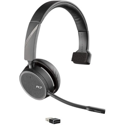 Plantronics Voyager 4210 UC USB-A with Charge Stand (Poly) - Bluetooth Single-Ear (Monaural) Headset - Connect to PC, Mac, & Desk Phone - Noise Canceling - Works with Teams, Zoom & more