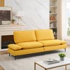 GlasFlength Morden Leisure Loveseat Sofa with Cushioned Support for Contempoary Living Room, Hall, Yellow,89”*30.31”*33.85" - 3 of 4
