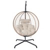 Outdoor Hanging Chair with Stand, Wicker Hanging Chair with Cushion for Patio or Balcony, Indoor Outdoor Hanging Chair with Rattan Rope Accent-Koiai - 4 of 4