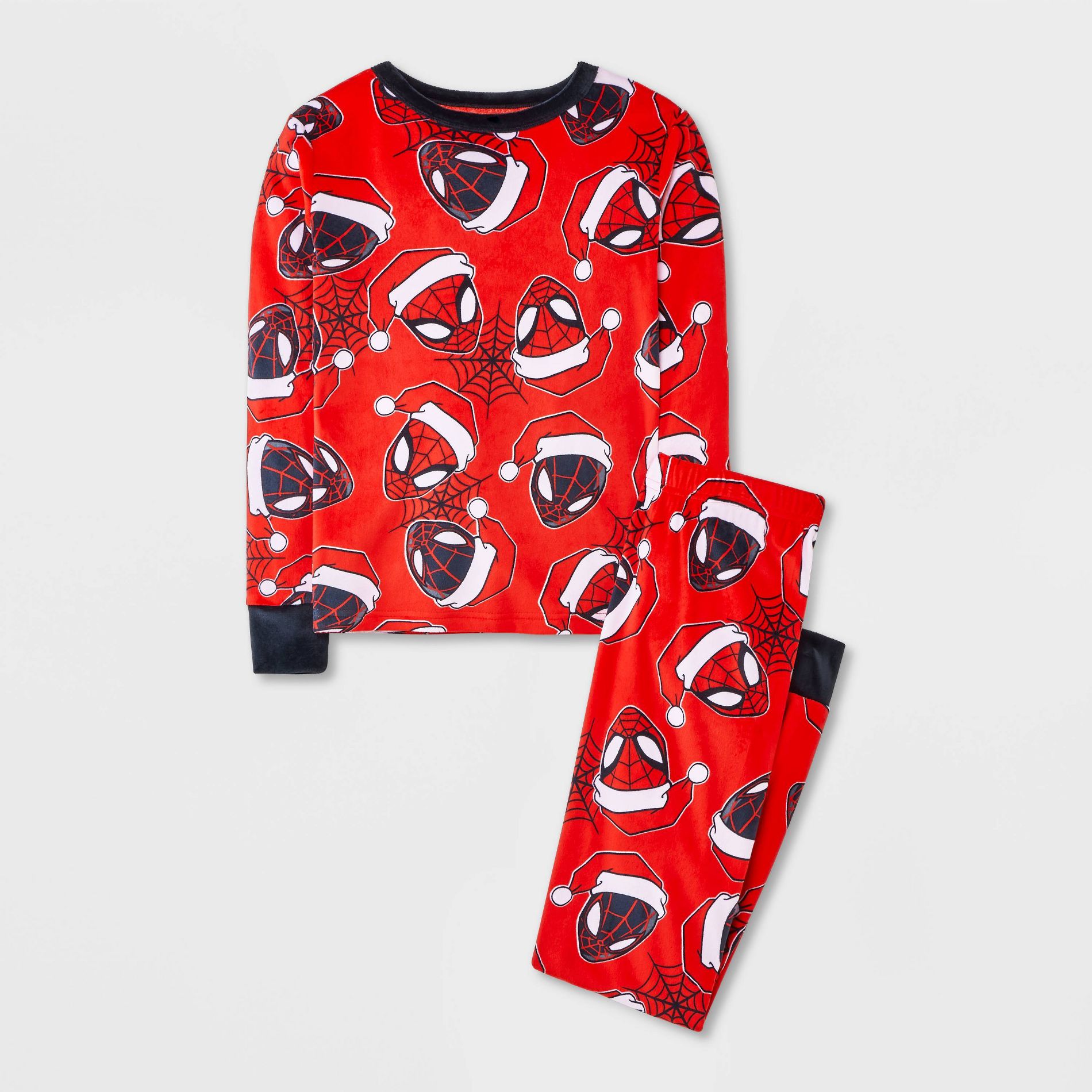 Boys' 2pc Marvel Spider-Man Christmas Snuggly Soft Pajama Set - Red 10