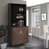 SAINTCY 67" Coffee Bar Cabinet for Home, Dining Room Kitchen Cabinet with Wine Rack, Tall Cabinet, Wood Doors for Living Room, Hallway - 2 of 4