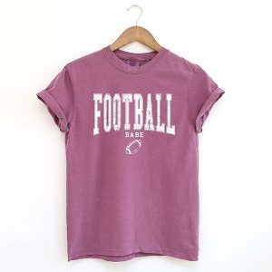 Simply Sage Market Women's Varsity Football Babe Short Sleeve Garment Dyed Tee - 1 of 4