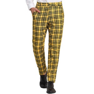 Lars Amadeus Men's Plaid Printed Regular Fit Flat Front Work Prom Dress Pants - 1 of 4
