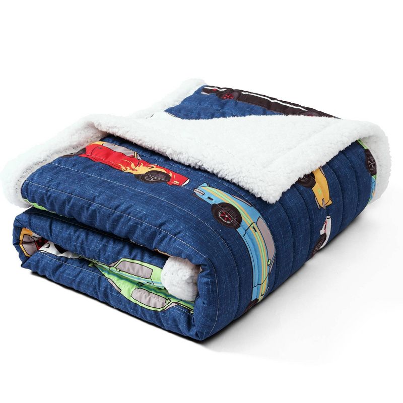 Kids' Race Car Faux Shearling Throw Blanket - Lush Décor, 5 of 10