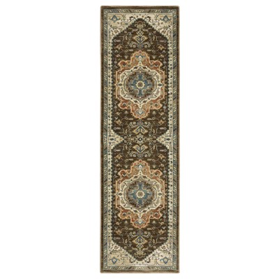 Oriental Weavers Francesca FR09M Brown/Orange Indoor Area Rug - 2'3" x 7'6"