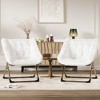 Rabbit Fur Saucer Chair, Folding Comfy Lounge Chair with Metal Frame, Cozy Indoor Foldable Lazy Sofa for Kids, Teens & Adults - 4 of 4