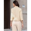 INSPIRE CHIC Women's 3/4 Sleeve Notched Collar One Button Business Casual Cropped Suit Blazer - 3 of 4