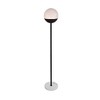 Elegant Lighting Eclipse 1 Light Black Floor Lamp With Frosted White Glass - 3 of 4