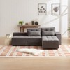 TiramisuBest Convertible 3 in 1 Sleeper Sofa and Sectional Sofa with 4 Storage Space for Living Room,Corduroy Couch With 4 pillows,Corduroy - 2 of 4