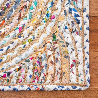 Handwoven Beige and Multicolor Jute Area Rug