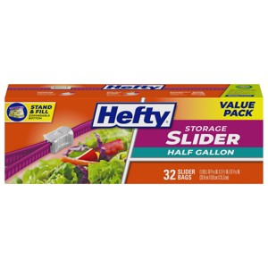 Hefty Half Gallon Storage Slider Bags - 32ct - 1 of 4