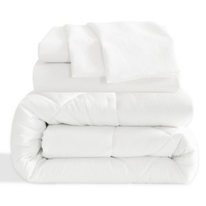5/7 Pieces Microfiber Comforter Set, Breathable Down Alternative Bedding Set, All Season Bed in a Bag - NTBAY - 1 of 4