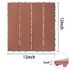 Syemin Carpet Tiles Patio Flooring Outdoor Waterproof All Weather Use for Garden Poolside Back Yard Plastic Interlocking Deck Tiles, Brown, 12"*12"*1" - 3 of 4