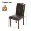 Modern Armless Dining Chairs With Upholstered Fabric,Nailhead Trim And Wood Legs - 3 of 4