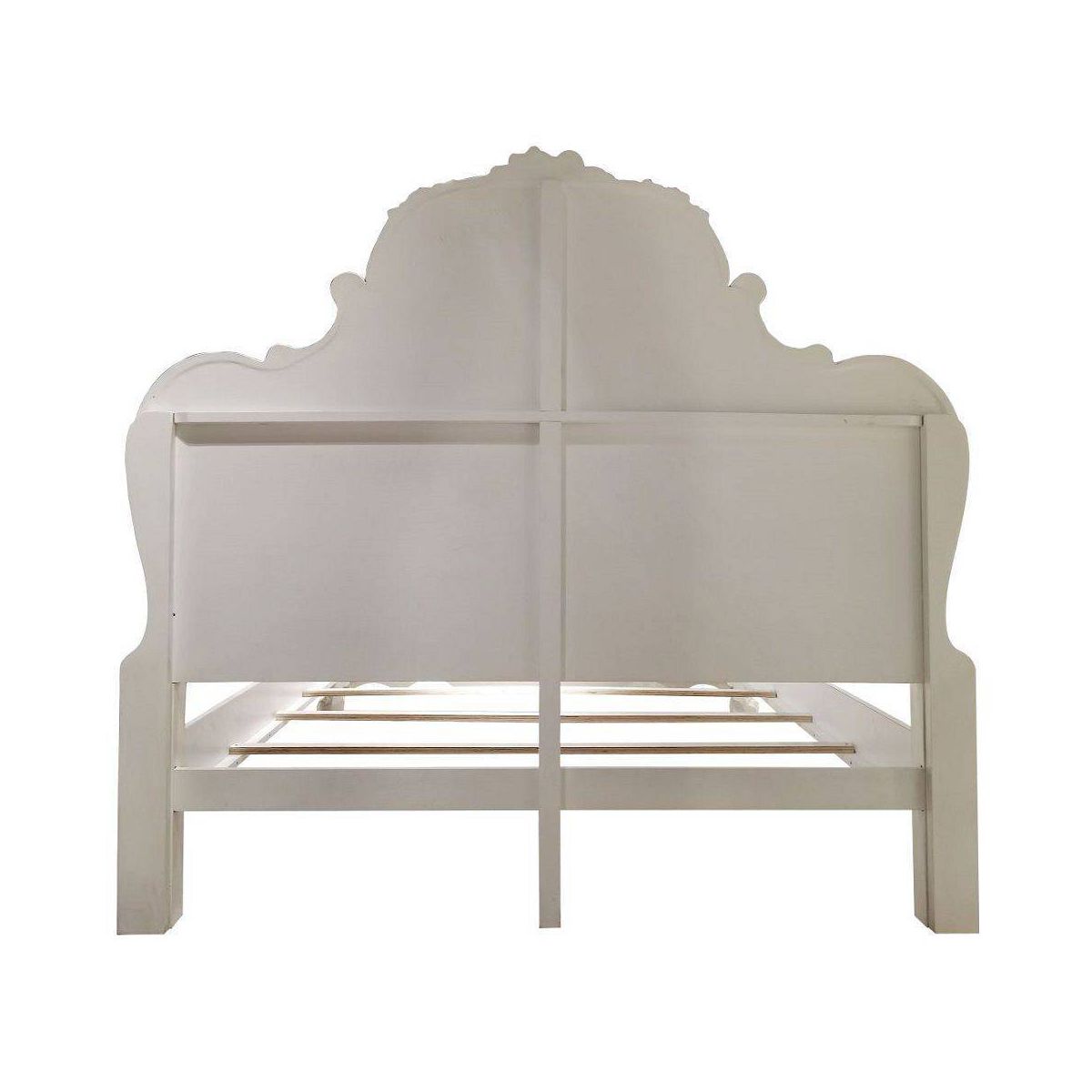 97"California King Bed Dresden Bed Bone White Finish - Acme Furniture: Traditional Design, Claw Feet, Faux Leather - thumbnail 5
