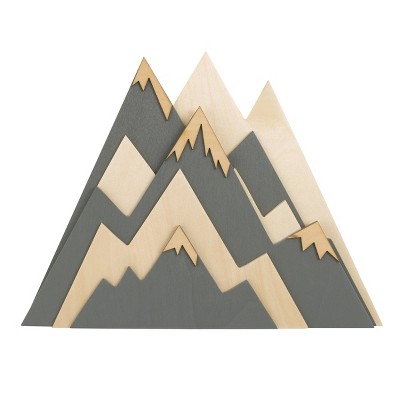 Little Love by NoJo Natural Wood and Stain Wall Decor - Mountain 3D