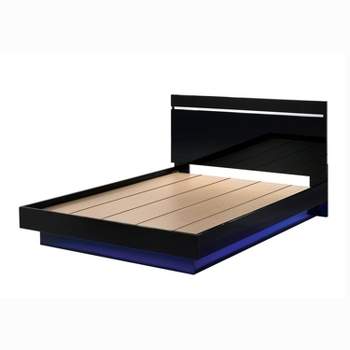 Cavatao Platform Bed with Led Light Black/Chrome - miBasics