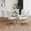 Grungis Faux Leather Armless Kitchen Chair Set of 6,Upholstered Dining Chairs with Silver Chrome Metal Legs for Dining Room,Kitchen - 2 of 4