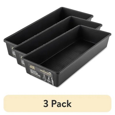 Racxily (3 pack) 1 Compartment Utensil Organizer, Black