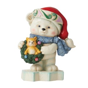 Jim Shore 5.0 Inch Bearing Christmas Surprises Pint Sized Polar Bear Figurines - 1 of 3