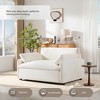 Chenille Armchair Sofa with Extra-Wide & Deep Seat, Color-Blocking Accent Chair with 2 Throw Pillows for Living Room, Bedroom - 3 of 4