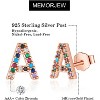 Hypoallergenic 925 Sterling Silver Earring Posts, Rainbow Cubic Zirconia, 26 Letter Earrings, Women's Jewelry Gifts - 4 of 4