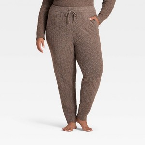 Women's Cashfeel Cable Knit Jogger Pants - Auden™ - 1 of 3