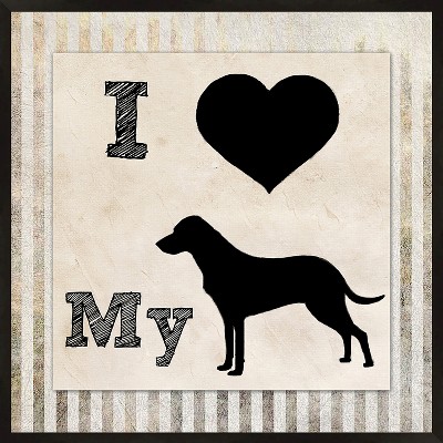 10.5" x 10.5" Love my dog Single Picture Frame Black - PTM Images