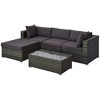 Resenkos 5-Piece Rattan Patio Sectional Set, Outdoor Sectional Furniture, PE Wicker Couch, Gray - 2 of 4