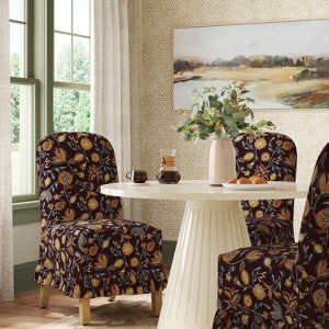 Rounded Back Slipcovered Dining Chair with Ruffle - Threshold™ - 1 of 4