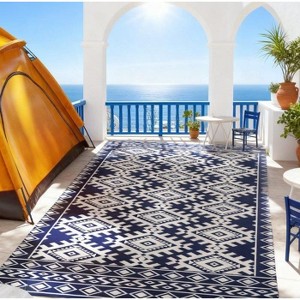 Okak Modern Reversible Large Carpet Area Rug for Outside Camping,Patio,Big Size Outdoor Easy-to-maintain Carpet - 1 of 4