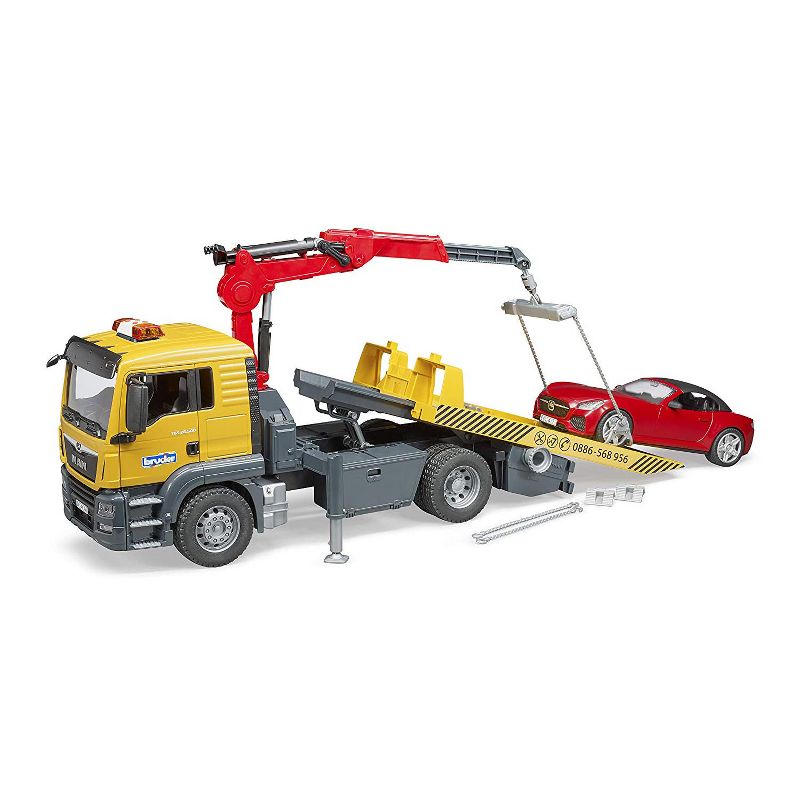 Bruder MAN TGS Tow Truck with BRUDER Roadster and Light & Sound Module, 5 of 9