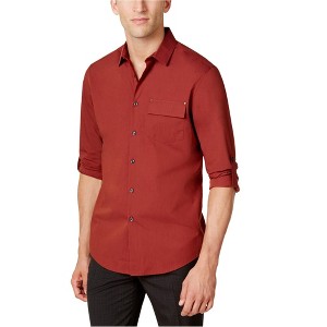 I.N.C International Concepts Mens Utility Button Up Shirt, Brown, Large - 1 of 1