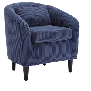 NicBex Corduroy Barrel Accent Chair,Upholstered Living Room Chairs with Curved Backrest and Pillows,Cozy Armchair,Accent Chairs for Living Room - 1 of 4