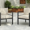 Modern Outdoor Lounge Chair, Patio Armrest Sofa, Chaise Lounges with Aluminum Frame and Weather-Resistant Cushions-Coolbibila - 3 of 4