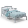 Infurnic Beds, Toddler Single Bed with Safety Guardrails and Headboard, Low To Floor Design for Toddler Children, Gray, 70"*36"*27" - 3 of 4