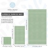 White Classic Luxury 100% Cotton 8 Piece Towel Set - 4x Washcloths, 2x Hand, and 2x Bath Towels - 3 of 4