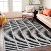 World Rug Gallery Bohemian Stripe Lines Shag Rug – White – Easy to Clean, Medium Pile – Perfect for Living Room, Bedroom, or Entryway - 2 of 4