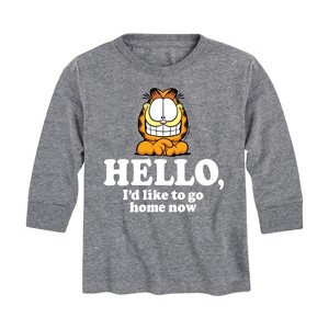 Boys' - Garfield - Hello Go Home Now Long Sleeve Graphic T-Shirt - 1 of 4