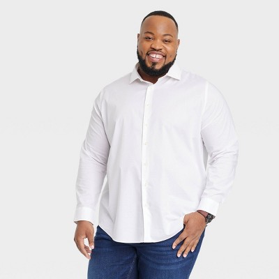 Men's Big & Tall Performance Long Sleeve Button-down Dress Shirt -  Goodfellow & Co™ White Xlt : Target