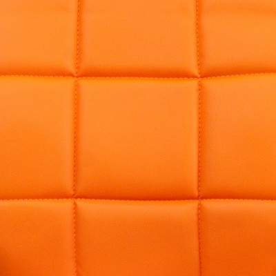 Mid-Back Armless Orange Vinyl Task Chair with Swivel